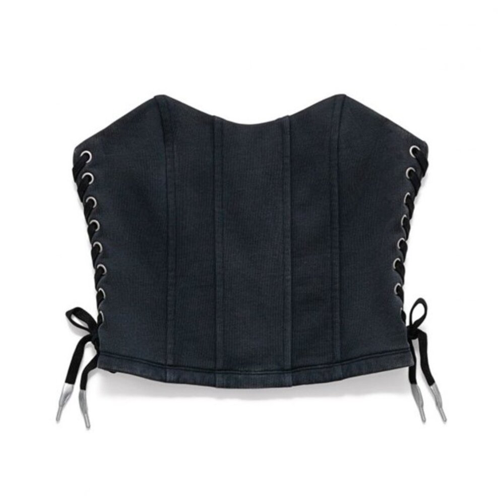 H&M Heron Preston Collab Limited Edition Black Washed Look Corset M NWT